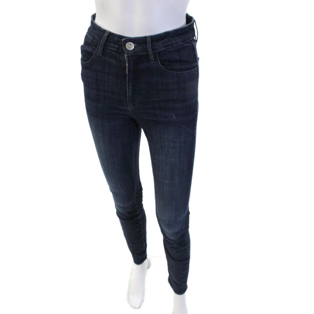 3x1 NYC Women Skinny Dark Blue Jeans Button Mid Rise Size 25